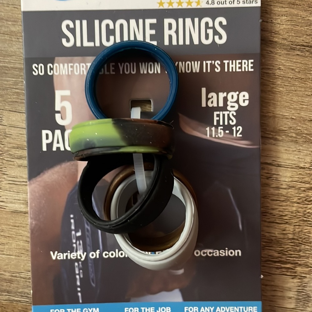Silicone Rings, Men, Multi-Pack, Multi-Color, Large - Picture 2 of 3